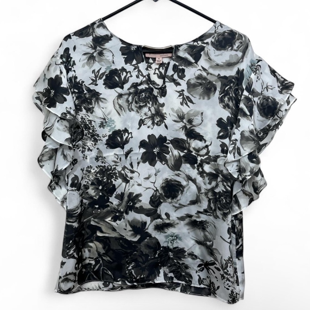 Philosophy Black and White Floral Blouse